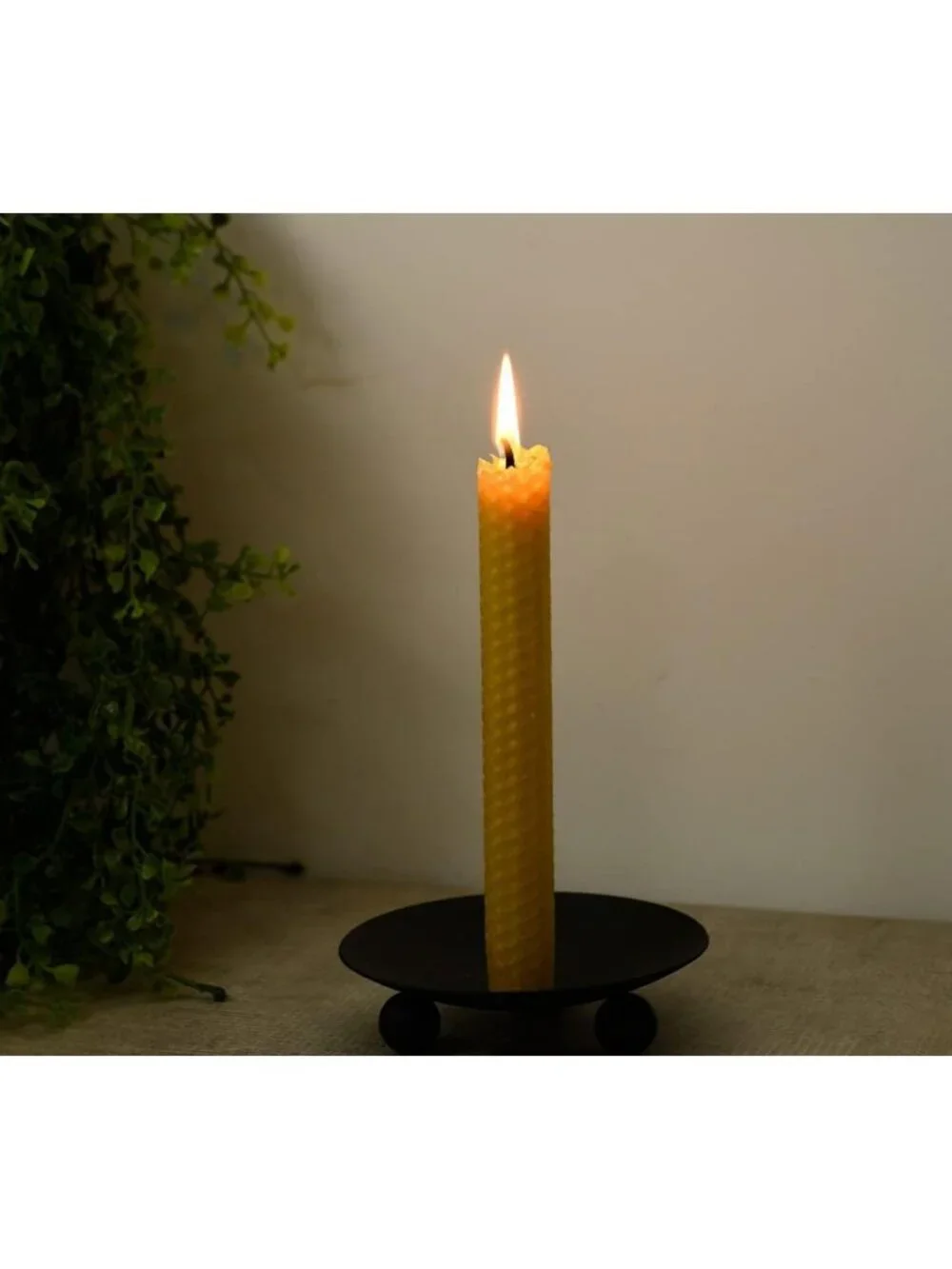 Set of 6 Yellow Beeswax Honeycomb Candles | Organic, 8-Inch, 4-5 Hour Burn, Home
